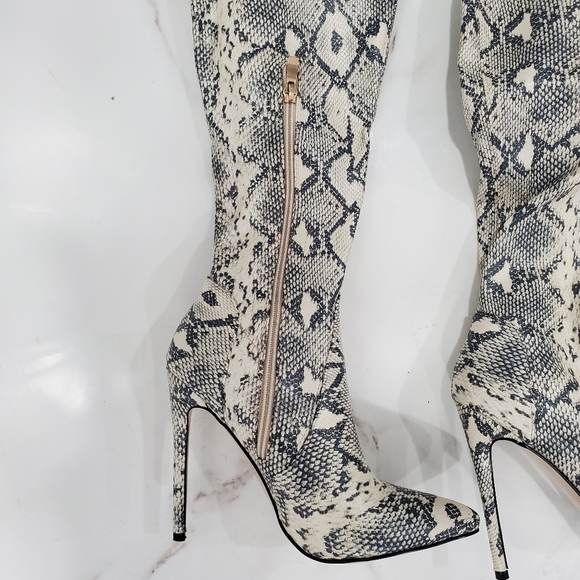 Snake Print Thigh High Boots - Picture 7 of 7